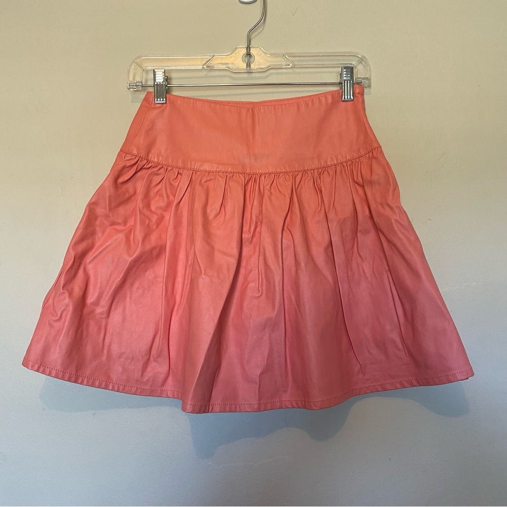 French Connection Peach Pleather Skirt